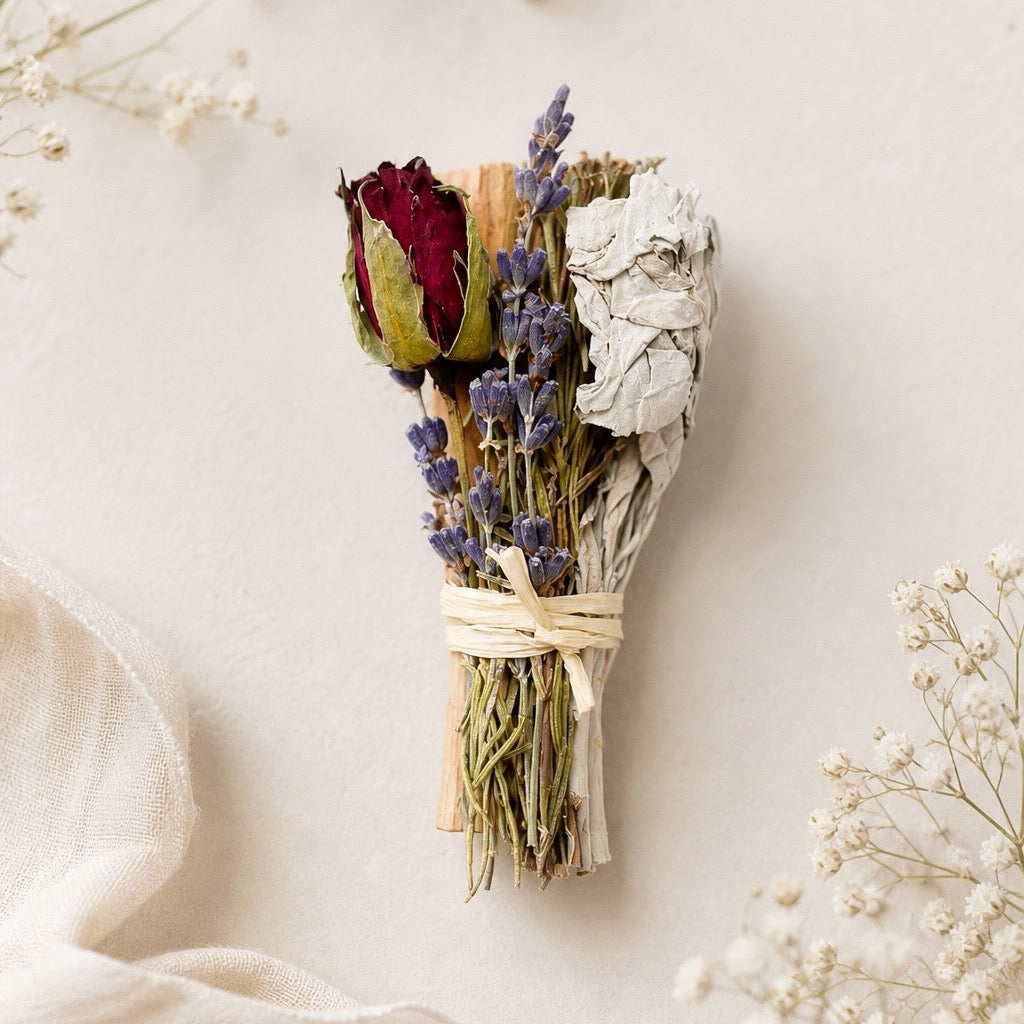Hand-picked dried botanical smudge for rituals. 