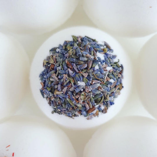 Lavender Secret Bath Bombs with a hidden message inside is enriched with organic butters, pure essential oils, and handcrafted by The Eden Collections